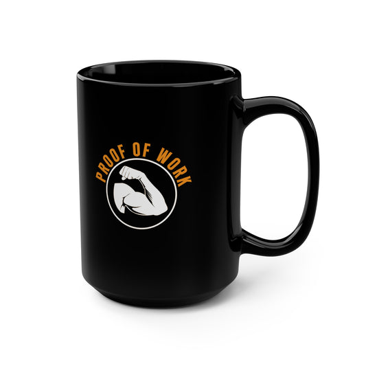 Proof of Work Black Mug, 15oz