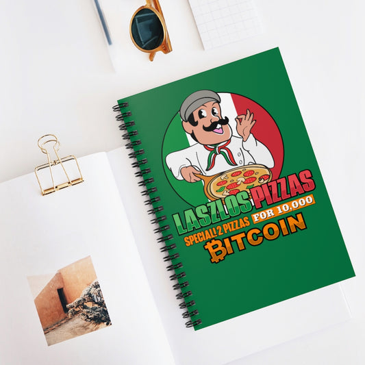 Bitcoin Pizza Day Spiral Notebook - Ruled Line