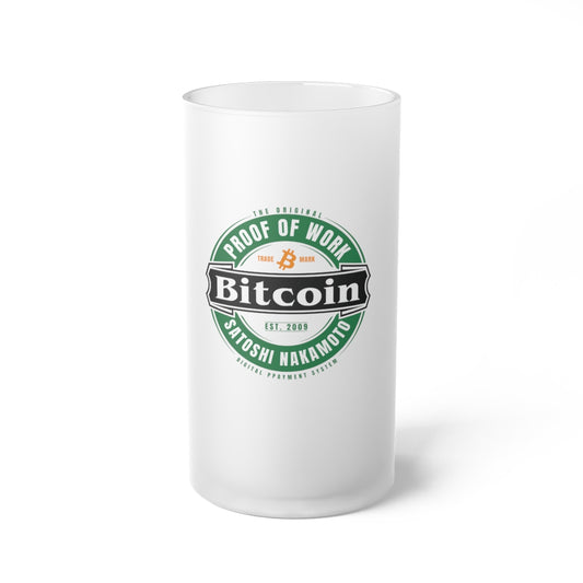 BTC Emblem Frosted Glass Beer Mug