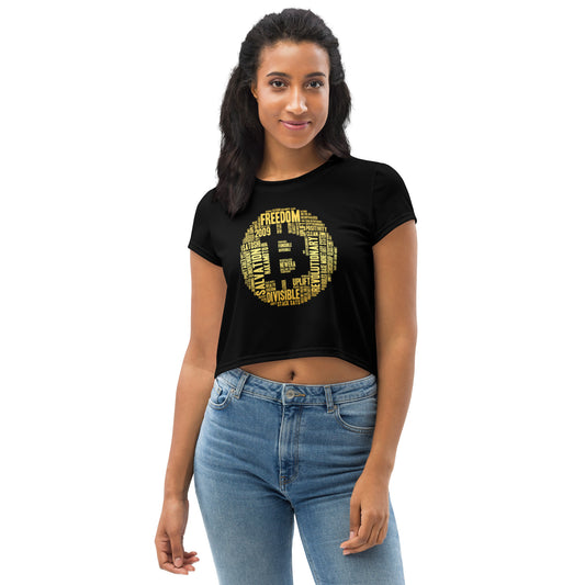 Bitcoin in 50 Words Crop Tee