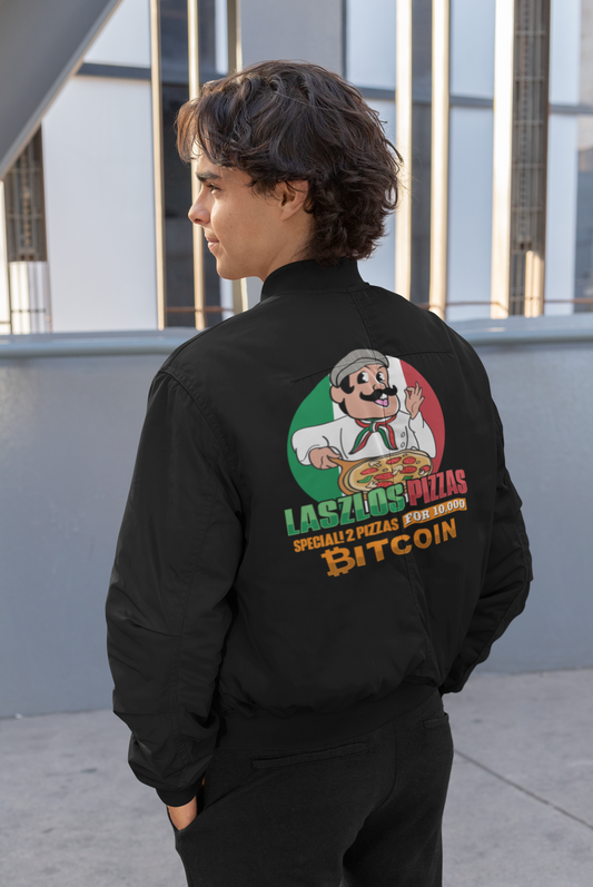 Bitcoin Pizza Day Unisex Bomber Jacket