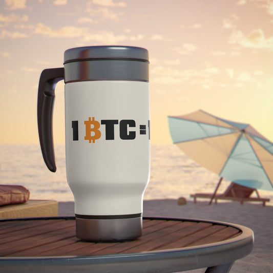 1 BTC Stainless Steel Travel Mug with Handle, 14oz