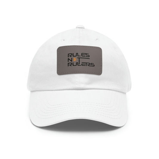 Rules not Rulers Hat with Leather Patch (Rectangle)