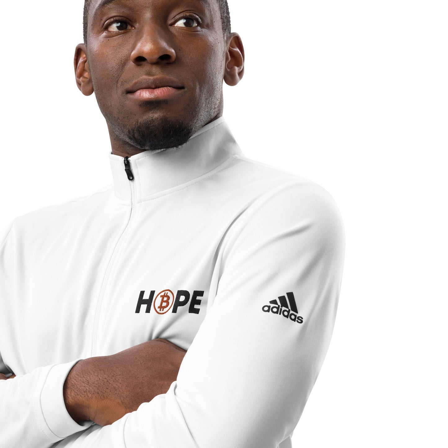Hope White Quarter zip pullover