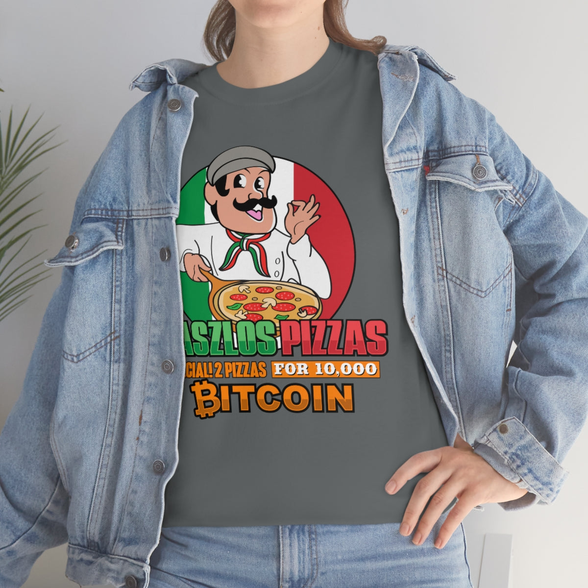 Bitcoin Pizza Day Heavy Cotton Tee