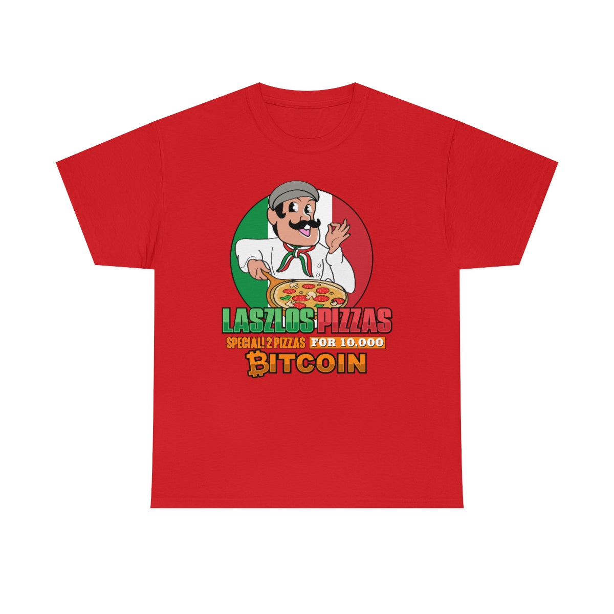 Bitcoin Pizza Day Heavy Cotton Tee