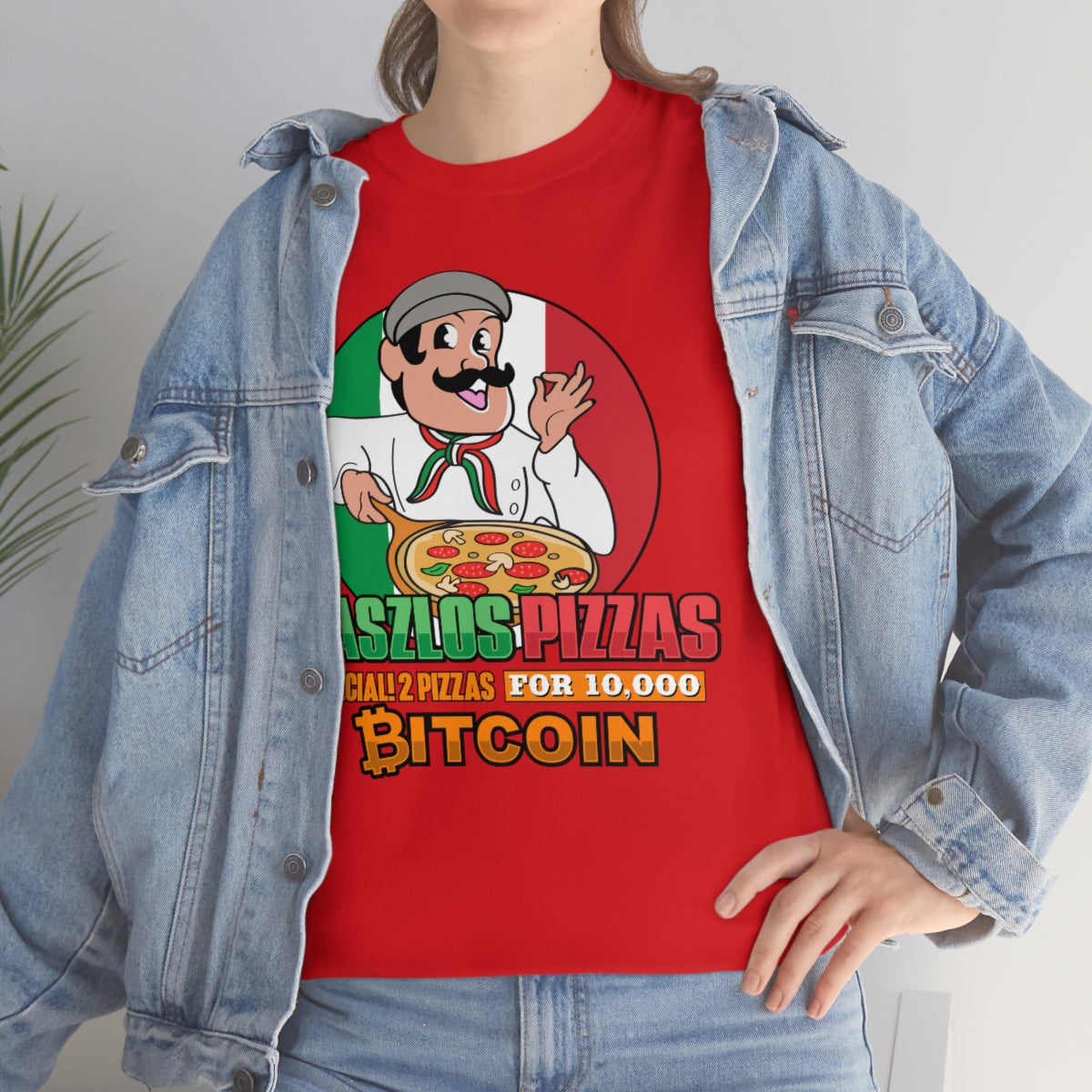 Bitcoin Pizza Day Heavy Cotton Tee