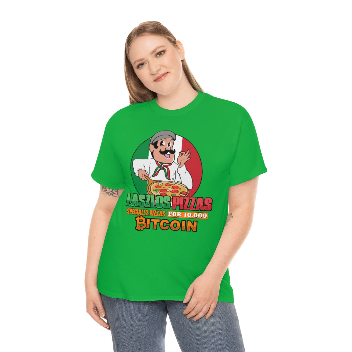 Bitcoin Pizza Day Heavy Cotton Tee