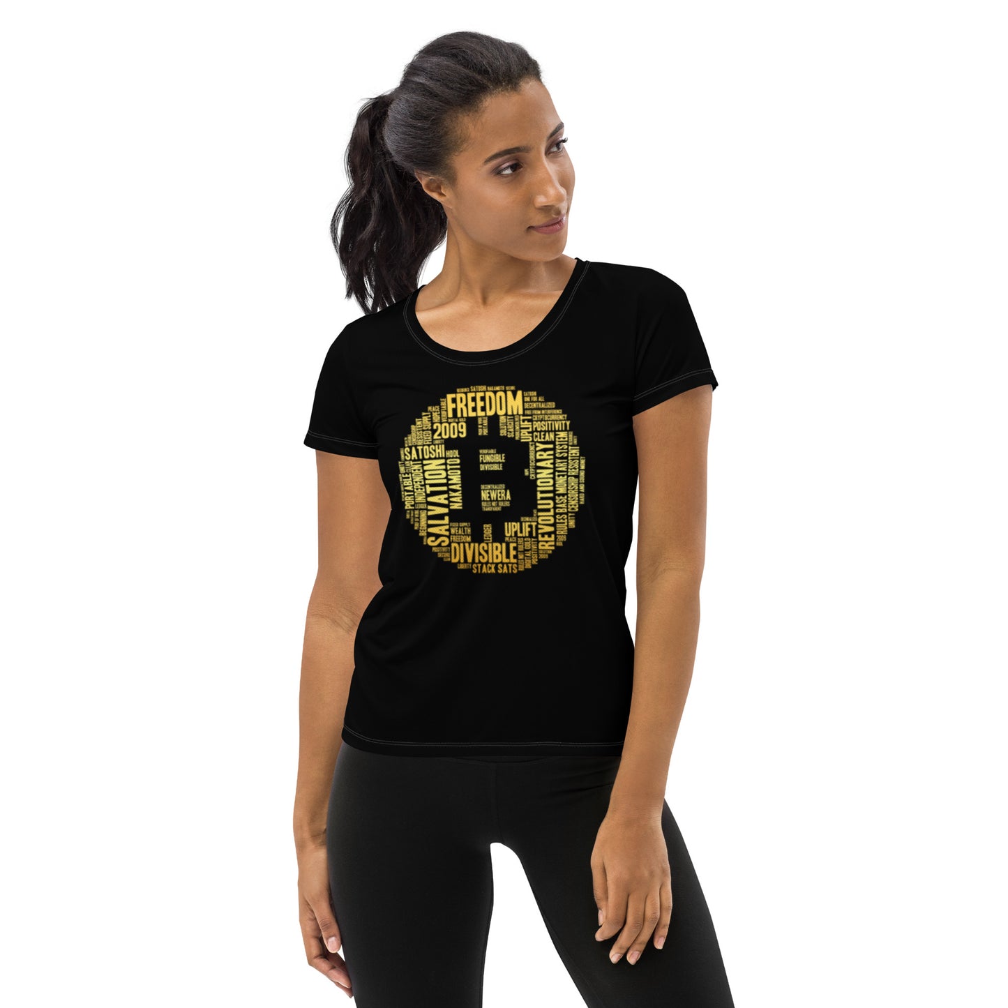 Bitcoin in 50 Words Women's Athletic T-shirt