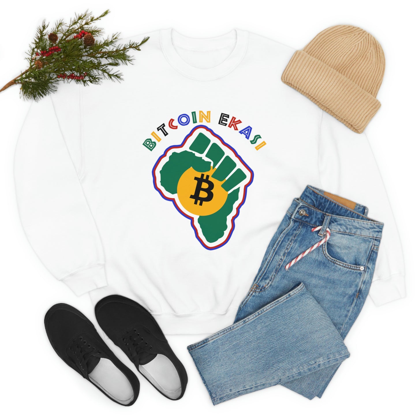 Bitcoin Ekasi SA colors  Crewneck Sweatshirt