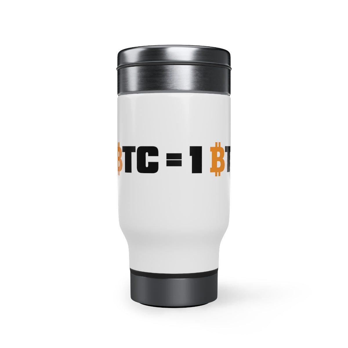 1 BTC Stainless Steel Travel Mug with Handle, 14oz