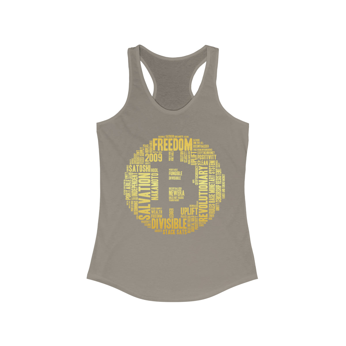 Bitcoin in 50 Words Women's Ideal Racerback Tank