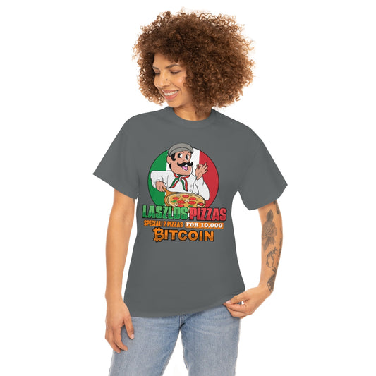 Bitcoin Pizza Day Heavy Cotton Tee