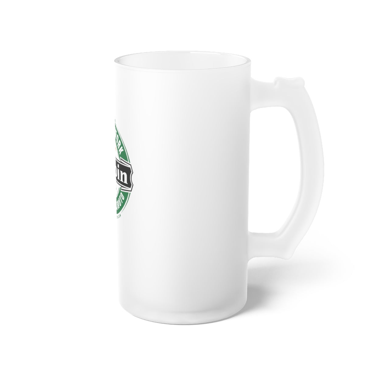 BTC Emblem Frosted Glass Beer Mug
