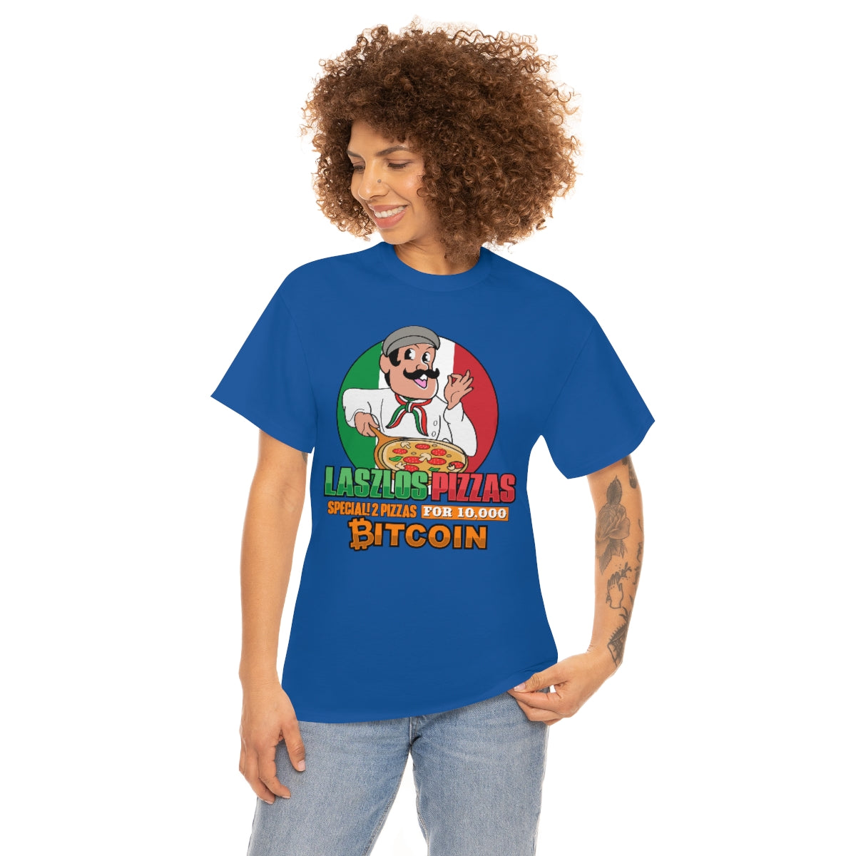 Bitcoin Pizza Day Heavy Cotton Tee