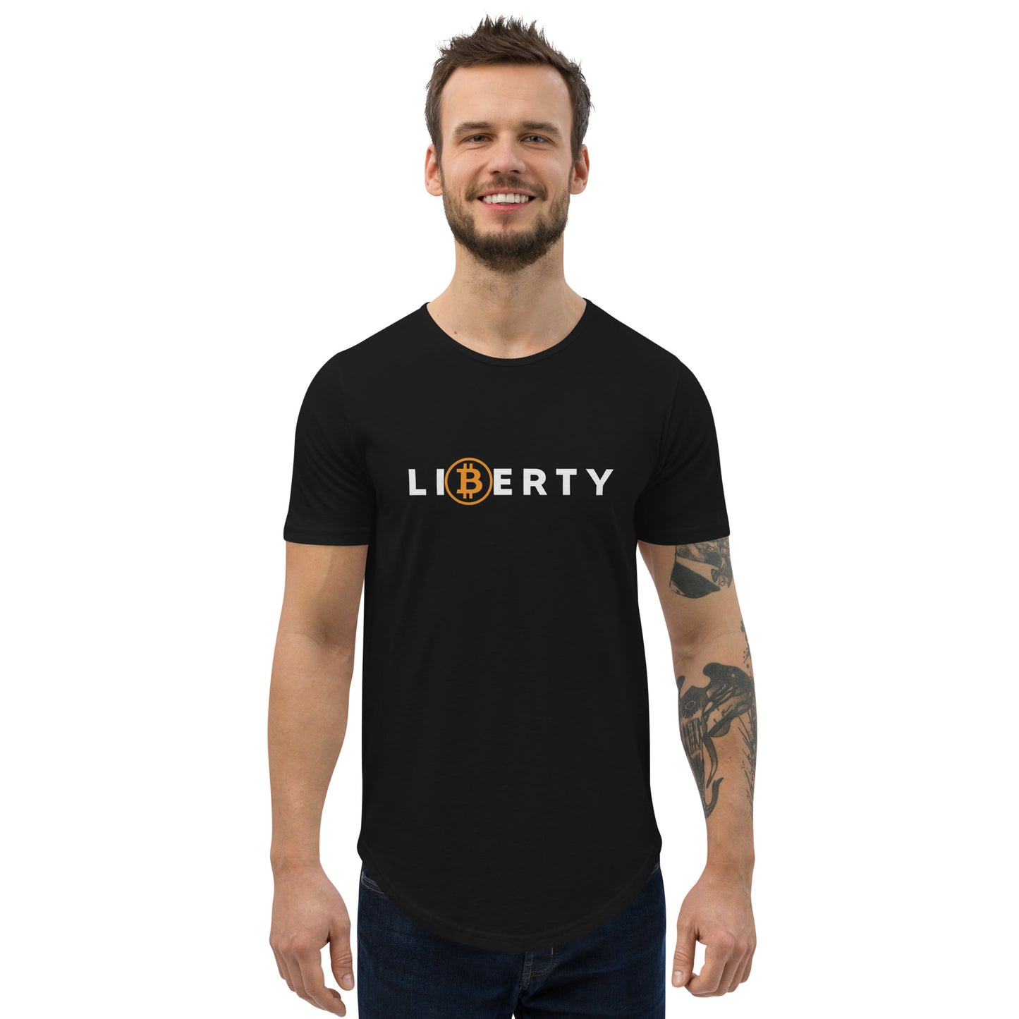 Liberty Dark Men's Curved Hem T-Shirt