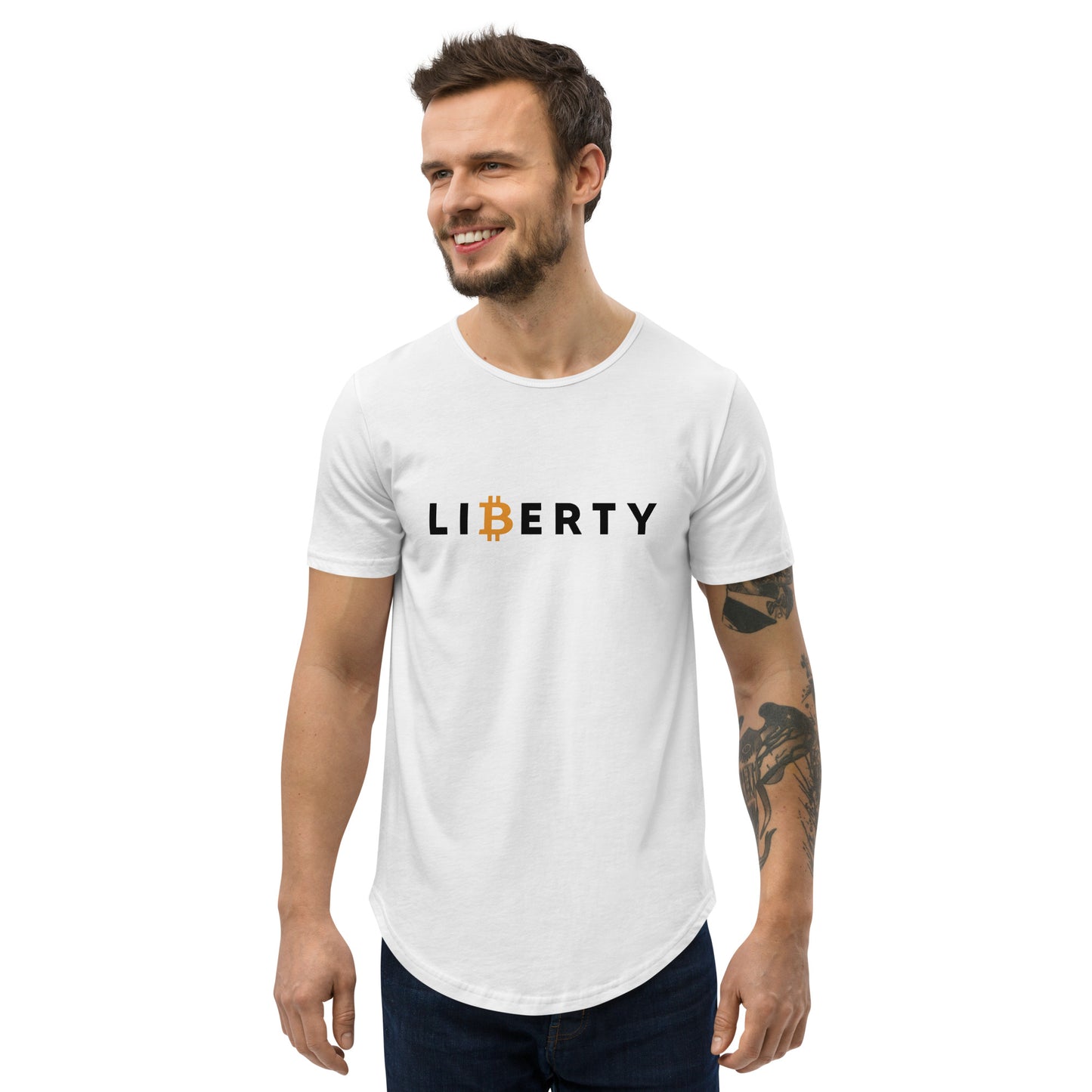 Liberty Light Men's Curved Hem T-Shirt