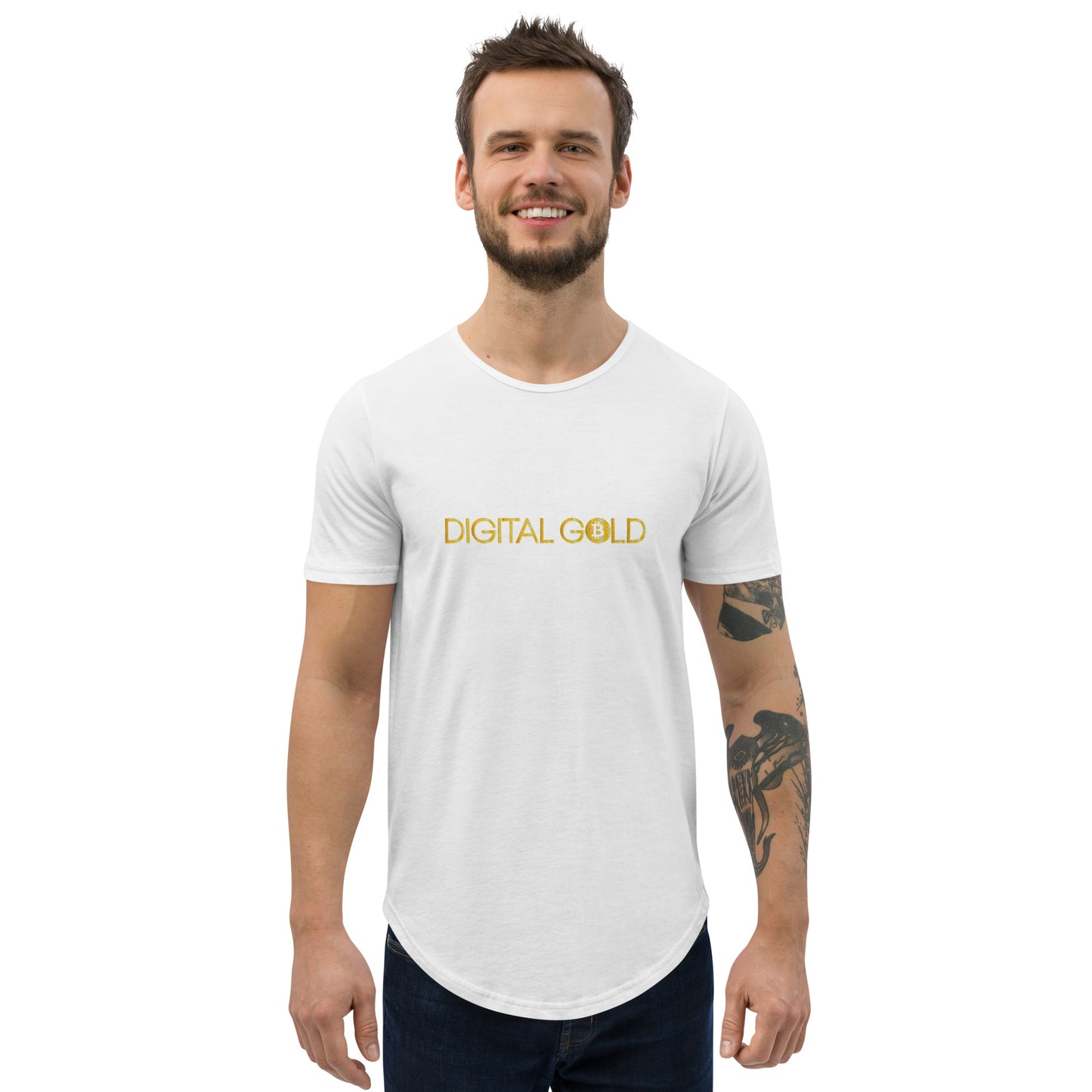Digital Gold Men's Curved Hem T-Shirt