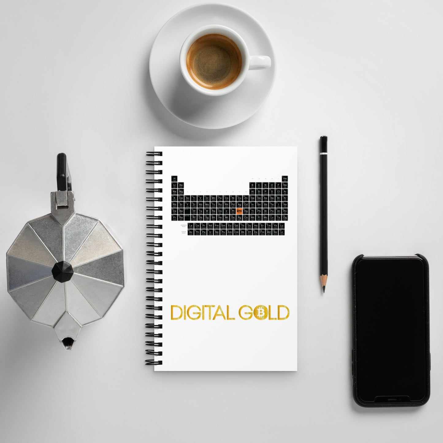 Digital Gold Spiral notebook