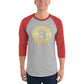 Bitcoin in 50 Words 3/4 sleeve raglan shirt