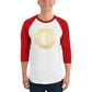 Bitcoin in 50 Words 3/4 sleeve raglan shirt