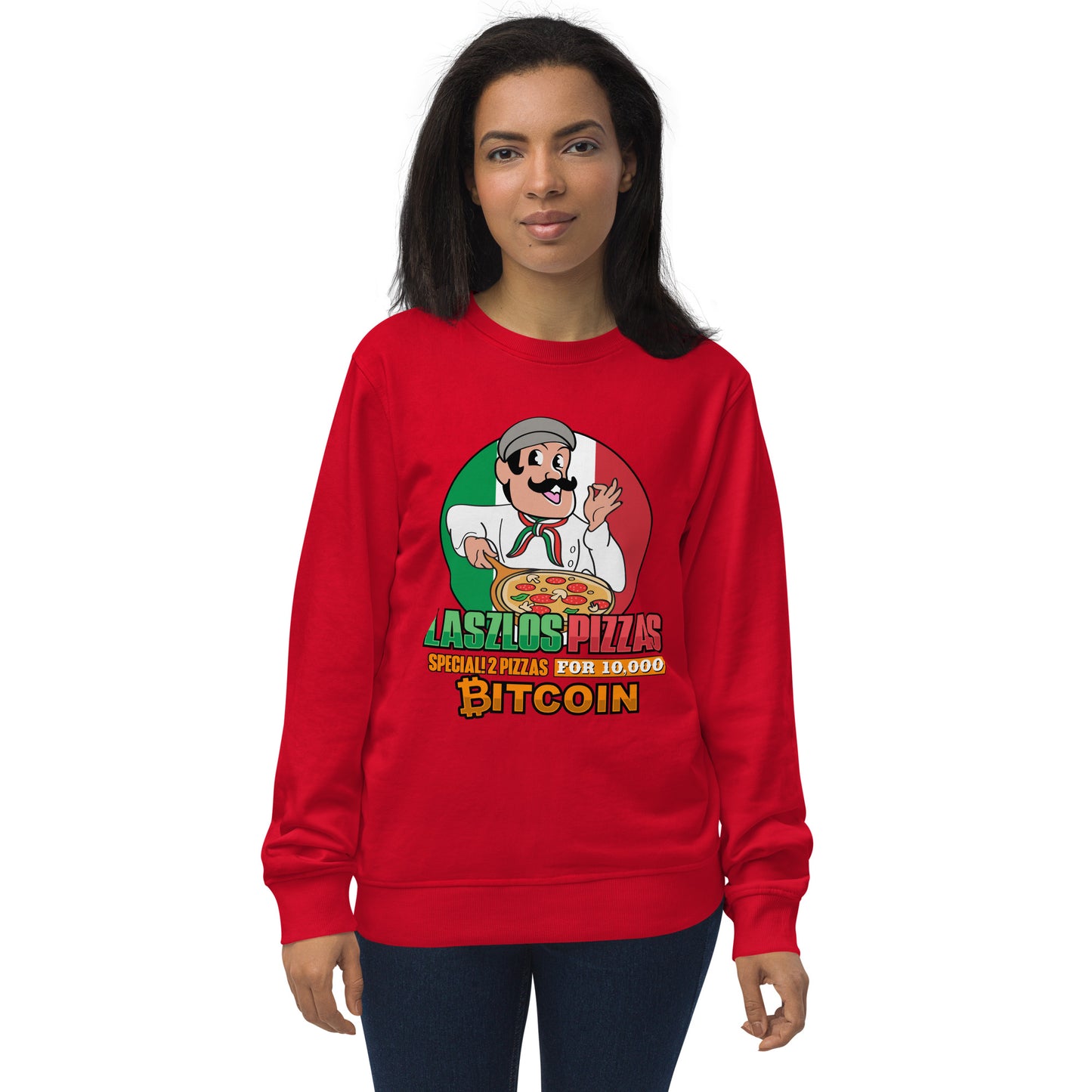 Bitcoin Pizza Day organic sweatshirt